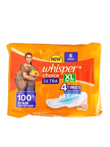 Whisper Choice Ultra XL Pads, 6 Count