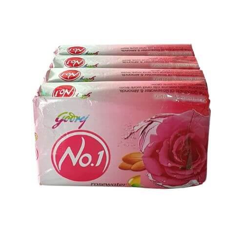 Godrey No.1 Rose Water Soap, 75gm (Pack of 4)
